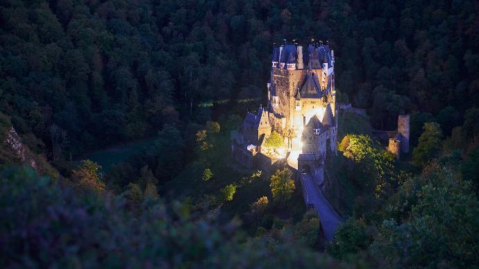 brown concrete castle in the middle of forest